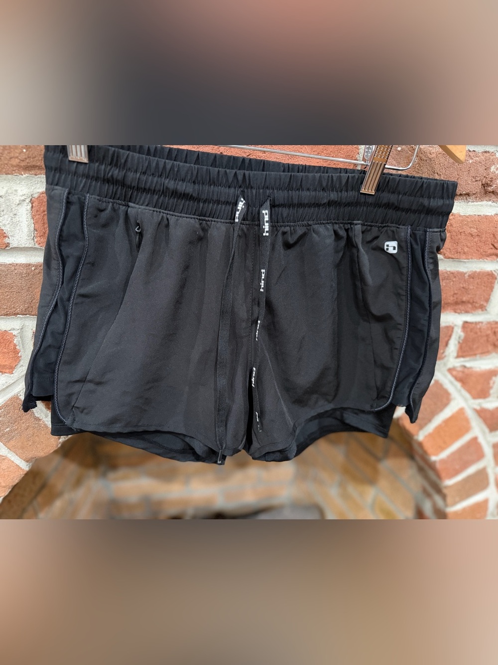 Hind Black Women's Athletic Running Shorts with Branded Drawcord